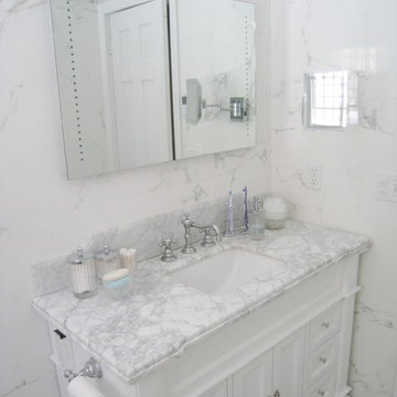 White marble bathroom, Vernon, CT