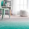 Hand-Tufted Ombre Shag Os02 Rug, Turquoise, 5'x8'