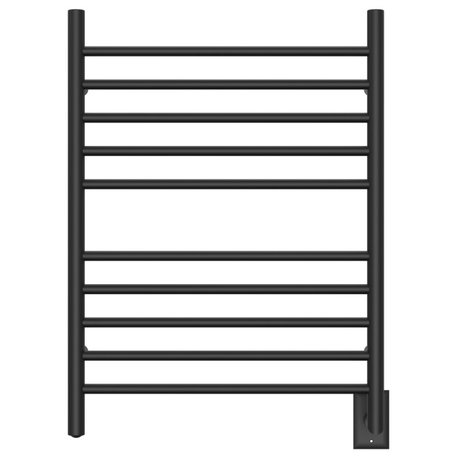 Radiant Hardwired plug in combo Towel Warmer, Matte Black, Straight Bars