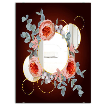 Designart Floral Rings Traditional Large Wall Mirror, 24x32