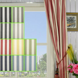 Moonbay Narrow-stripe Double Pinch Pleat Cotton Curtains - Curtains