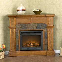 Holly and Martin&trade; Cypress Electric Fireplace - Mission Oak - Indoor Fireplaces