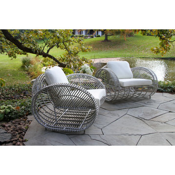 3-Piece Lava Seating Group With Sandstone Accent Table, Grey