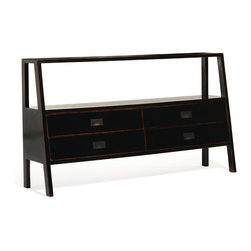 Canton Half Ladder Bookcase With Four Drawers - Bookcases
