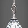 Elegante 1-Light Mini Pendant with Hang Straight Swivel, Aged Silver/Pewter Art