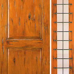 Prehung Door with One Sidelite, Exterior, Knotty Alder Full Lite - Front Doors