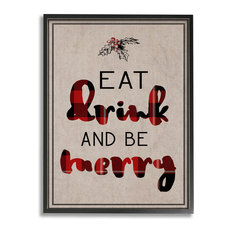 'Eat Drink and Be Merry Typography', Framed Giclee, 11"x1.5"x14"