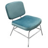 Hanna Set of (2) Accent Chairs in French Blue Velvet with Chrome Legs