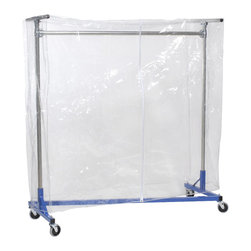 Quality Fabricators - Cover - Clear Vinyl w/ Zipper - 60"H - 64"L - for 5ft Z-Rack Clear - Clothes Racks