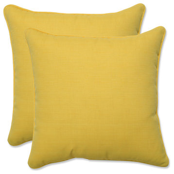 Fresco Solids Yellow 16.5" Throw Pillow, Set of 2