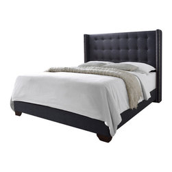 DG Casa - Savoy Fabric Wing Back Bed - Panel Beds
