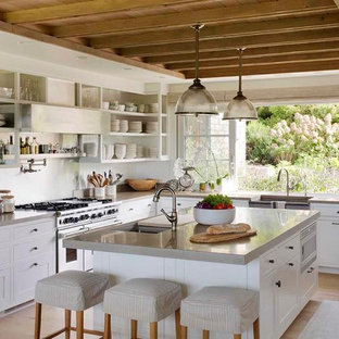 75 Beautiful Kitchen With White Cabinets And Concrete Countertops