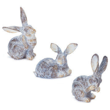 Garden Rabbit Figurine, 3-Piece Set