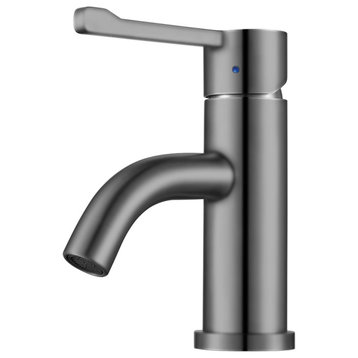 Solid Stainless Steel, single hole, extended single lever lavatory faucet