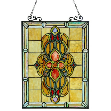 Avalon Tiffany-Glass Victorian Window Panel