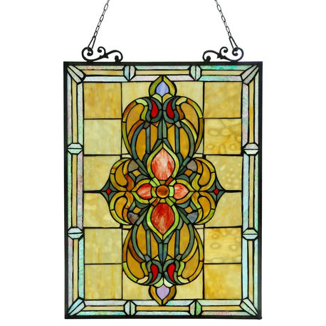 Avalon Tiffany-Glass Victorian Window Panel