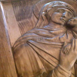 Handcarved icon Mother of God - Sculptures