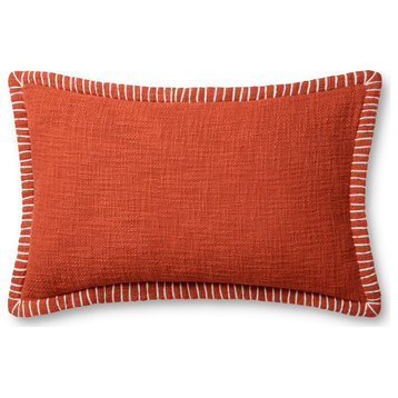 Loloi PLL0109 Orange 13'' x 21'' Cover, Down Pillow
