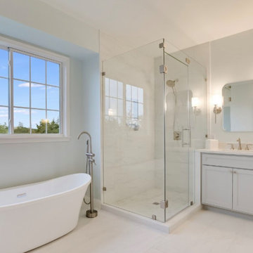 Gray & White Marble Bathroom Remodel