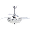 42-inch Crystal Ceiling Fan 6-Light Chandelier