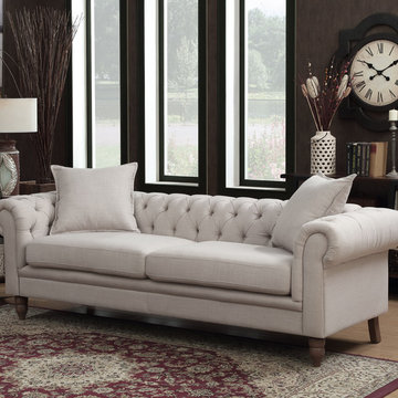 Juliet Collection Contemporary Button Tufted Living Room Chesterfield Sofa