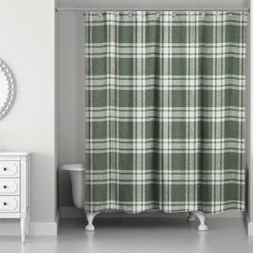 Hunter Green Plaid 71x74 Shower Curtain