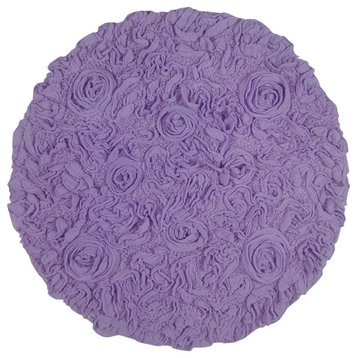 Bellflower Collection Cotton Bath Rug 22" Round, Purple