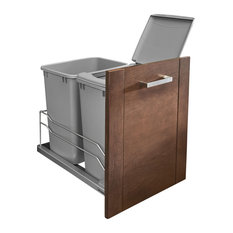 Rev-A-Shelf, Double 35 Quart Pullout Waste Container Soft-Close, Silver Metallic