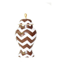Ginger Jar Large in Brown Bargello - Vases
