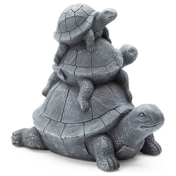 15.75''L MGO Stacked Turtle Garden Statue