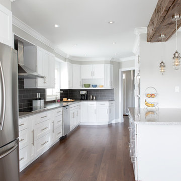 Modern White Shaker Kitchen Oakville Ontario