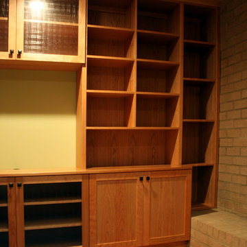 Custom Cherry Cabinets and Shelving Unit