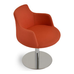 DERVISH ROUND-ORANGE CAMIRA WOOL - Dining Chairs