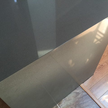Project using a waterfall mitered edge treatment, close-up detail