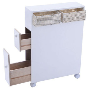 Costway Wooden Over The Toilet Storage Cabinet Drop Door