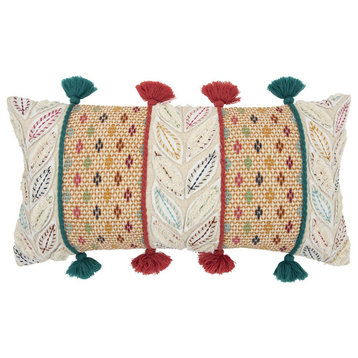 Multicolored Ornate Panel Lumbar Pillow