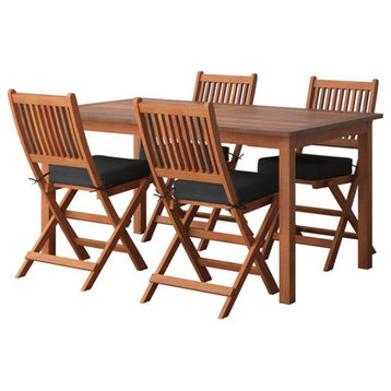 Afuera Living 5 Piece Hard Wood Outdoor Dining Set in Natural