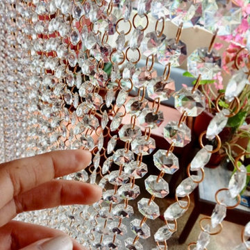 Crystal beige Hexagonal Beaded Curtain
