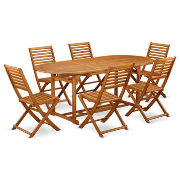 7-Piece Furniture Patio Sets Provides You Outdoor Furniture Table and 6 Chairs