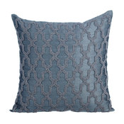 Gray Decorative Euro shams 26"x26" Silk, Trellis Runway