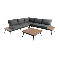50 Most Por Midcentury Modern Patio Furniture Outdoor Gdf Studio Deborah Outdoor Wood And Aluminum V Shaped 5 Seater Sofa Set Natural