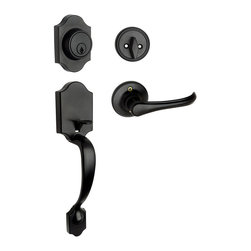 Designers Impressions - Rochester Design Matte Black Door Lever, Valhala Handle Set - Door Levers