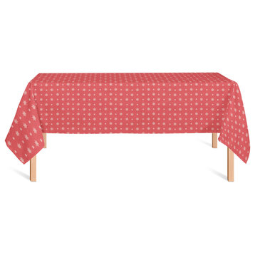 Red Snowflake Pattern 4 58x102 Tablecloth