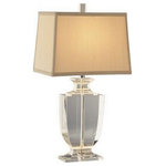 Robert Abbey - Robert Abbey 3329 Artemis - One Light Crystal Table Lamp - Artemis One Light Crystal Table Lamp Silver and Rectangular Cafe Dupioni Silk Shade *UL Approved: YES *Energy Star Qualified: n/a  *ADA Certified: n/a  *Number of Lights: Lamp: 1-*Wattage:60w Torpedo Candelabra bulb(s) *Bulb Included:No *Bulb Type:Torpedo Candelabra *Finish Type:Silver