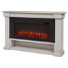 Real Flame Bristow Solid Wood Landscape Electric Fireplace in Bone White