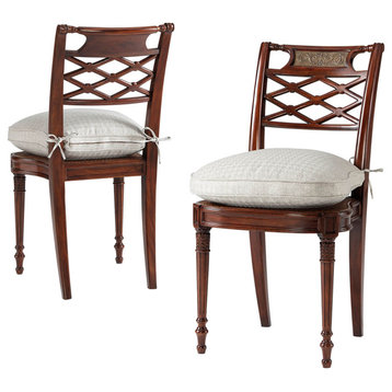 Regency Style Lattice Back Dining Chair