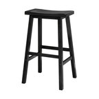Winsome Wood Transitional Black Composite Wood Bar Stool 20089