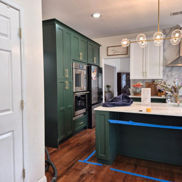 Modern Green & White Kitchen Remodel