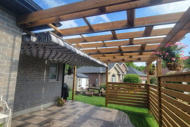 Betterliving Retractable Fabric Canopy on Existing Wood Pergola