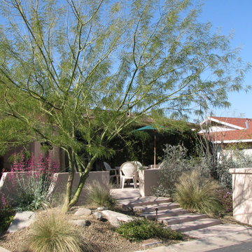 Contemporary Entry, Water Feature, Sculptural Gates, Sculptural Railing